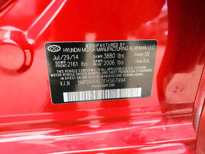 2015 HYUNDAI ELANTRA SE  