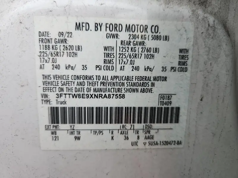 2022 FORD MAVERICK XL  