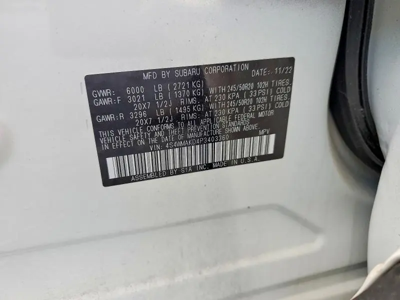 2023 SUBARU ASCENT LIMITED  