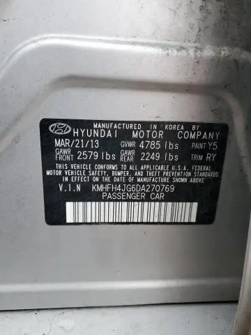 2013 HYUNDAI AZERA GLS  