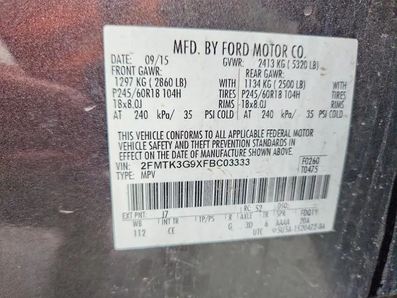 2015 FORD EDGE SE  