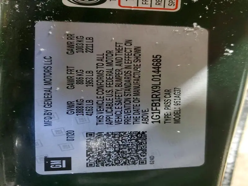 2020 CHEVROLET CAMARO LS  