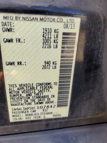 2014 NISSAN ALTIMA 2.5  