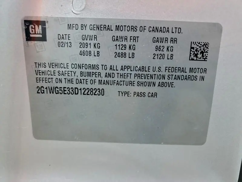 2013 CHEVROLET IMPALA LT  