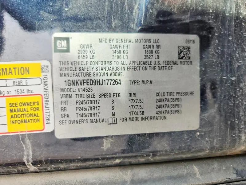 2017 CHEVROLET TRAVERSE LS  