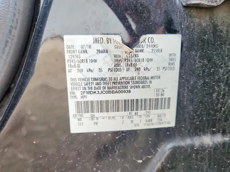 2011 FORD EDGE SEL  