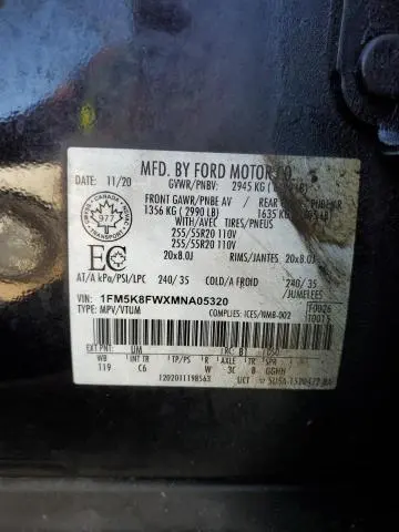 2021 FORD EXPLORER LIMITED  