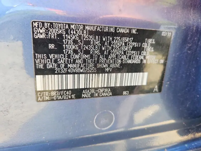 2011 TOYOTA RAV4 BASE  