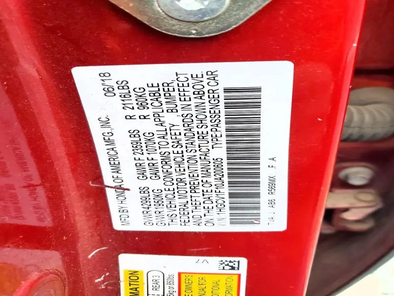 2018 HONDA ACCORD LX  