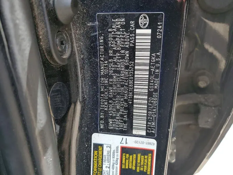 2014 TOYOTA AVALON XLE PREMIUM  