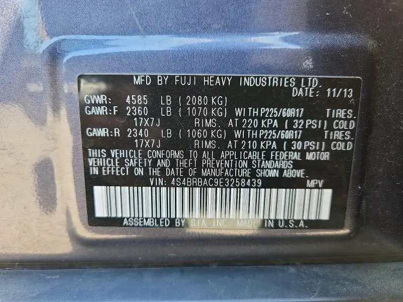 2014 SUBARU OUTBACK 2.5I  