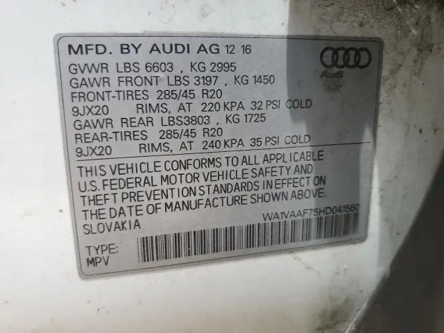 2017 AUDI Q7 PRESTIGE  