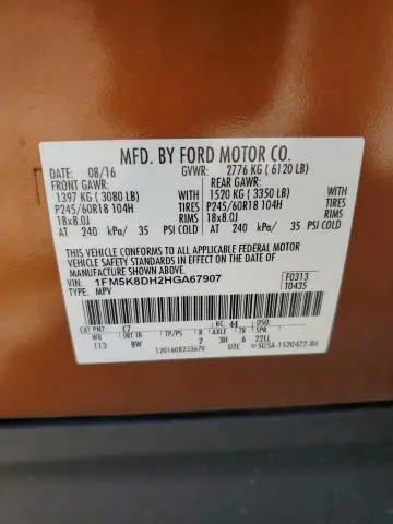 2017 FORD EXPLORER XLT  