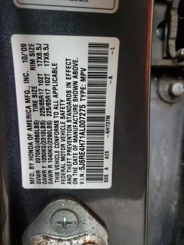 2010 HONDA CR-V EXL  