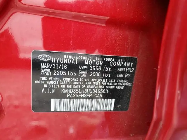 2017 HYUNDAI ELANTRA GT   