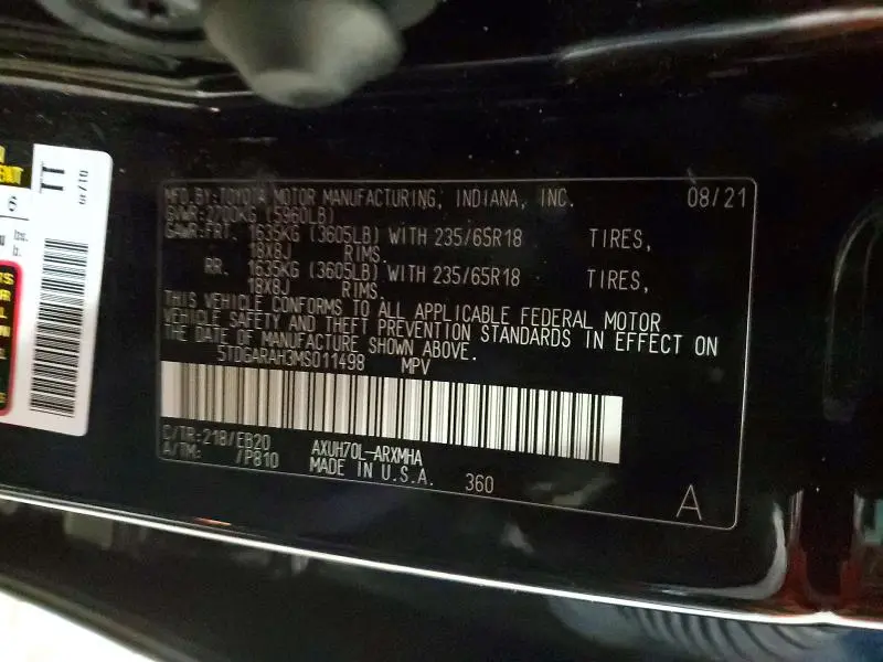 2021 TOYOTA HIGHLANDER HYBRID XLE  
