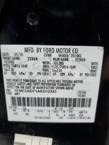 2010 FORD ESCAPE XLT  