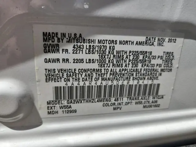 2013 MITSUBISHI OUTLANDER SPORT SE  