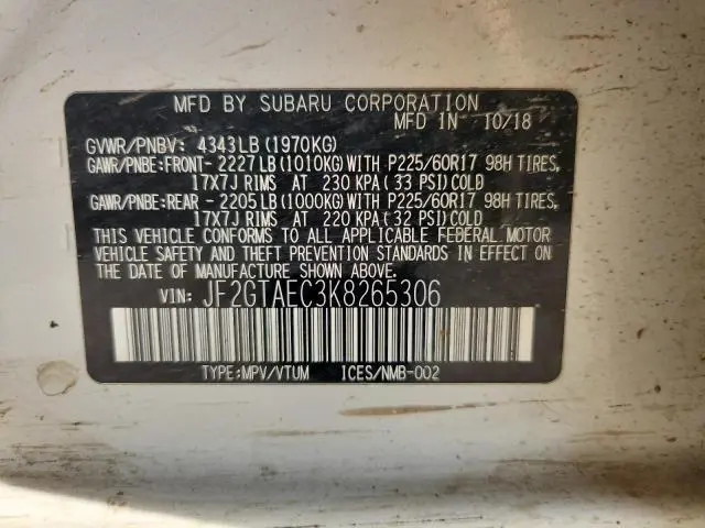 2019 SUBARU CROSSTREK PREMIUM  