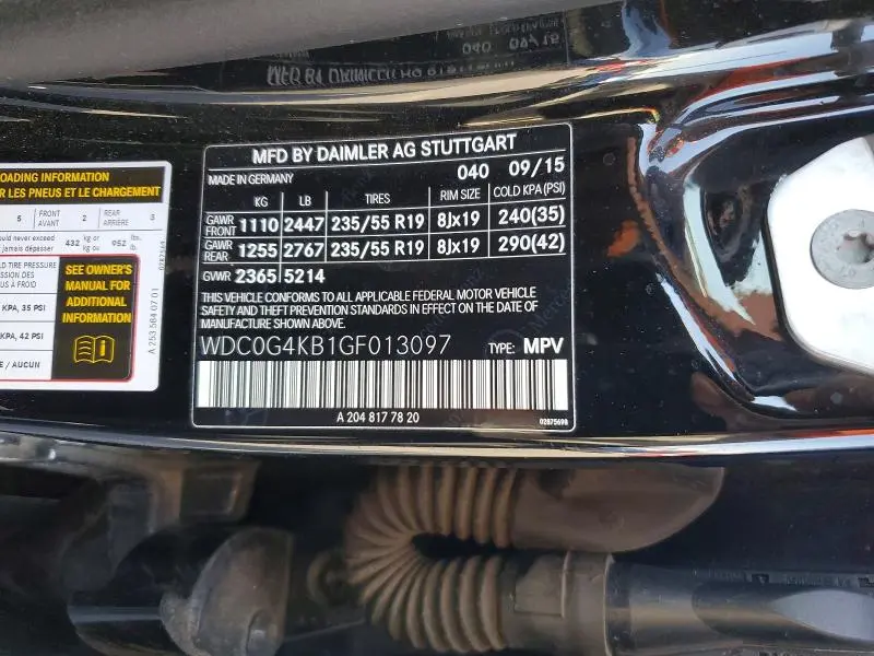 2016 MERCEDES-BENZ GLC 300 4MATIC  