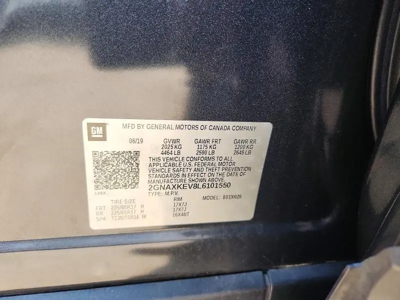 2020 CHEVROLET EQUINOX LT  