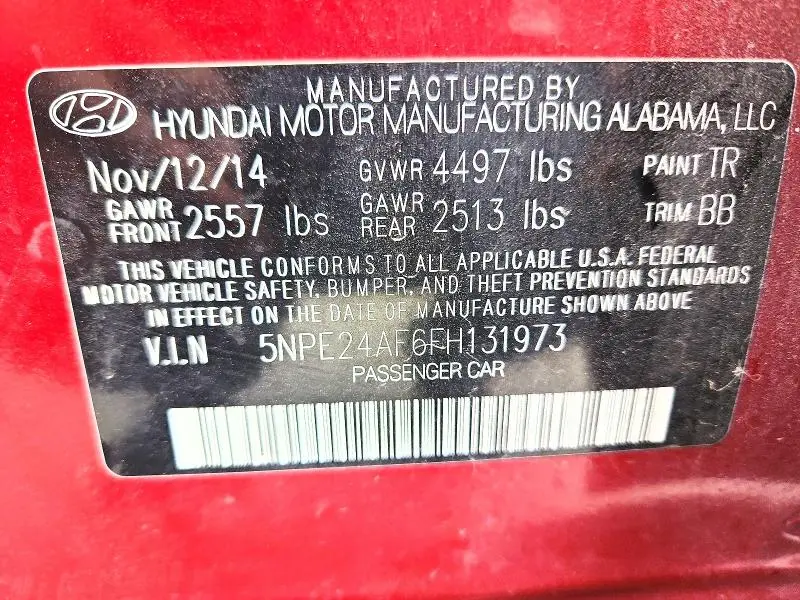 2015 HYUNDAI SONATA SE  