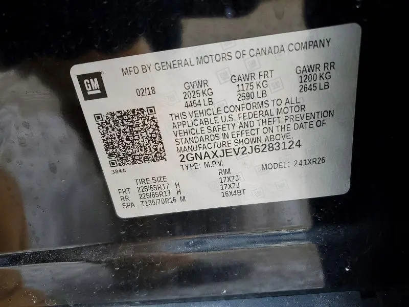 2018 CHEVROLET EQUINOX LT  