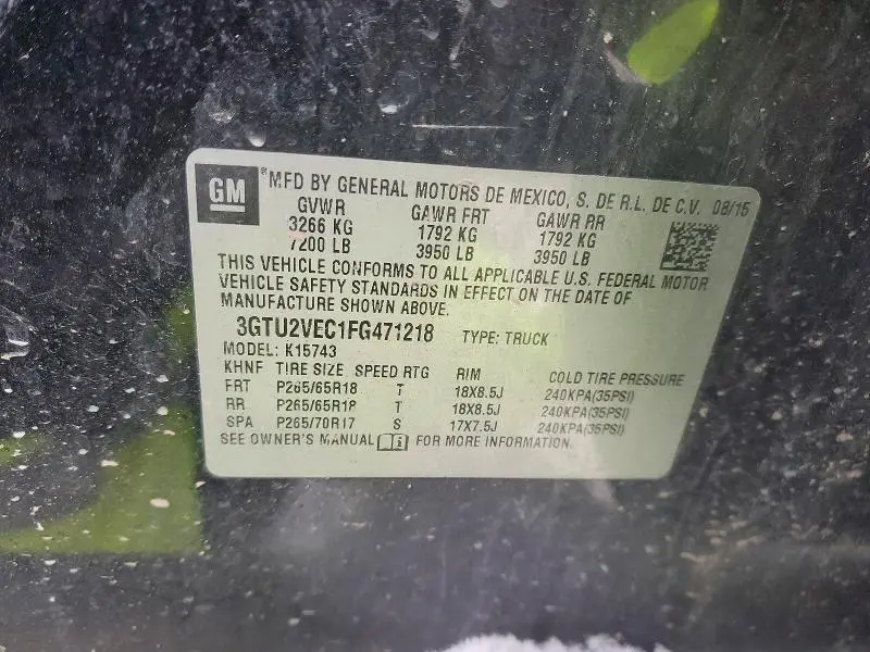 2015 GMC SIERRA K1500 SLT  