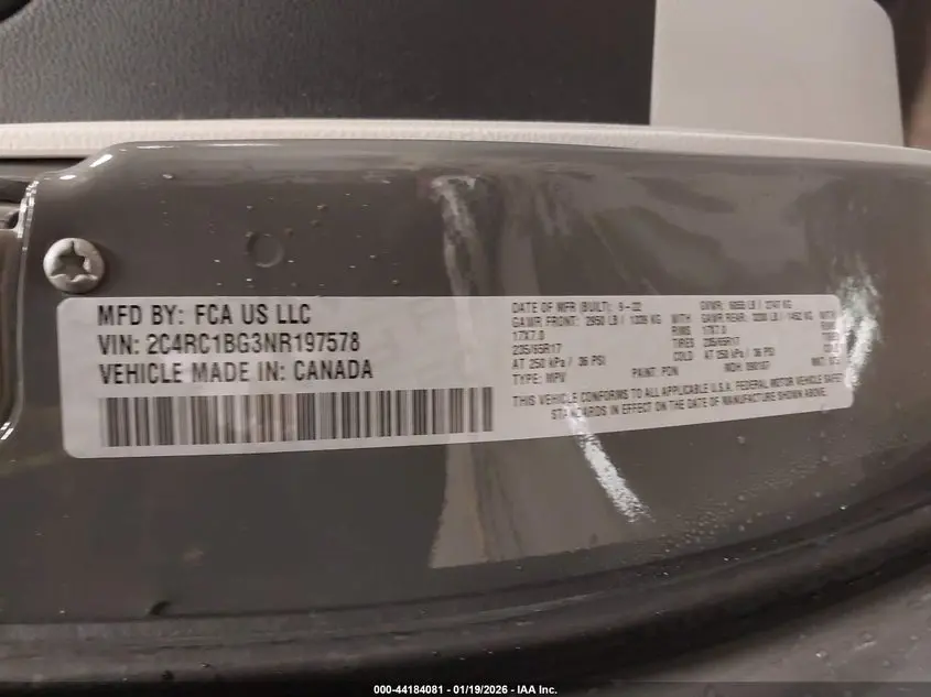 2022 CHRYSLER PACIFICA TOURING L