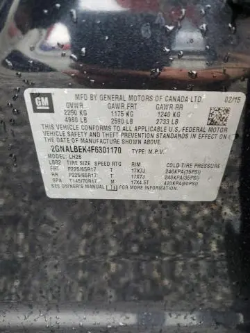 2015 CHEVROLET EQUINOX LT  