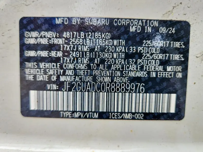 2024 SUBARU CROSSTREK PREMIUM  