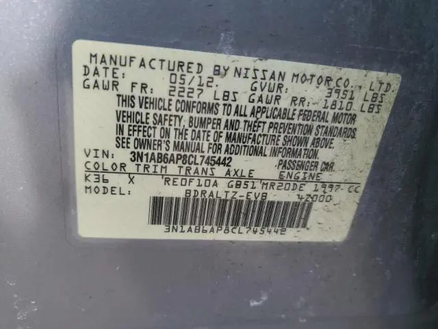2012 NISSAN SENTRA 2.0