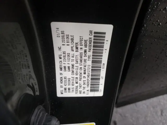 2014 HONDA ACCORD LX
