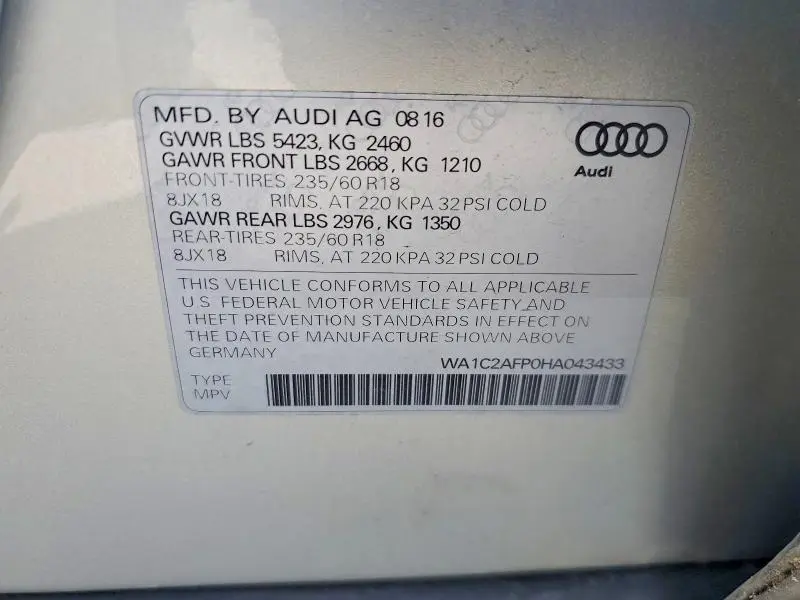 2017 AUDI Q5 PREMIUM  
