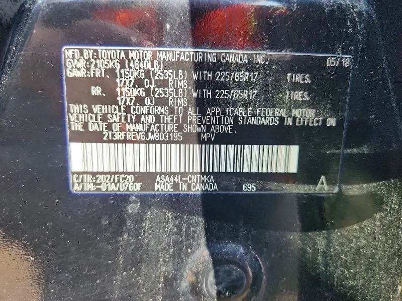 2018 TOYOTA RAV4 XLE  