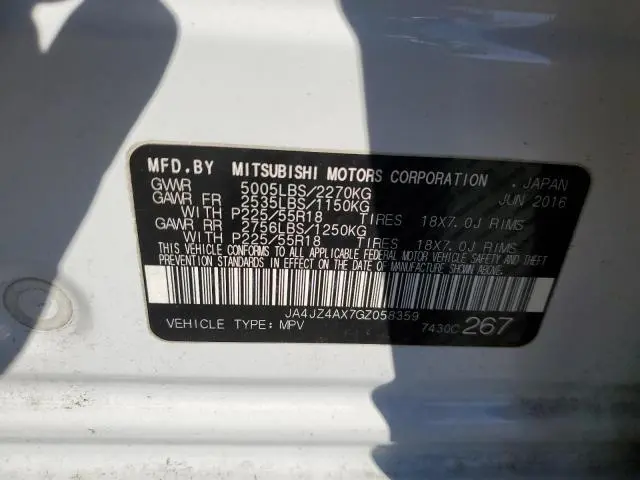 2016 MITSUBISHI OUTLANDER GT