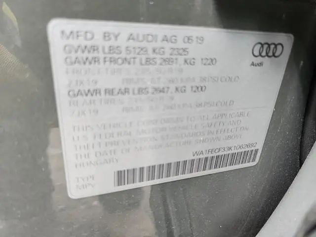 2019 AUDI Q3 PRESTIGE S-LINE  