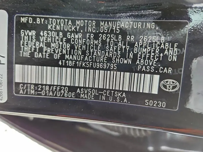 2015 TOYOTA CAMRY LE  