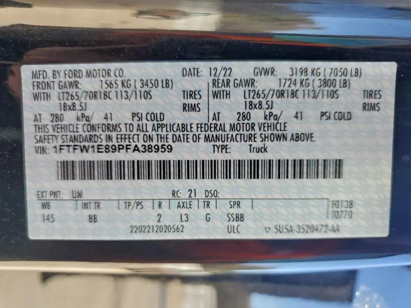 2023 FORD F150 SUPERCREW  