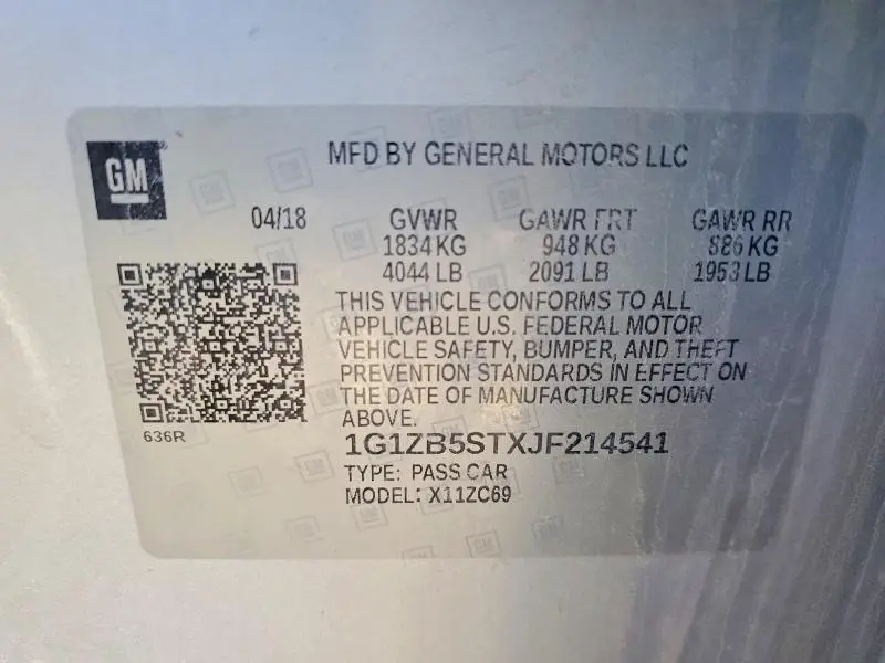 2018 CHEVROLET MALIBU LS  