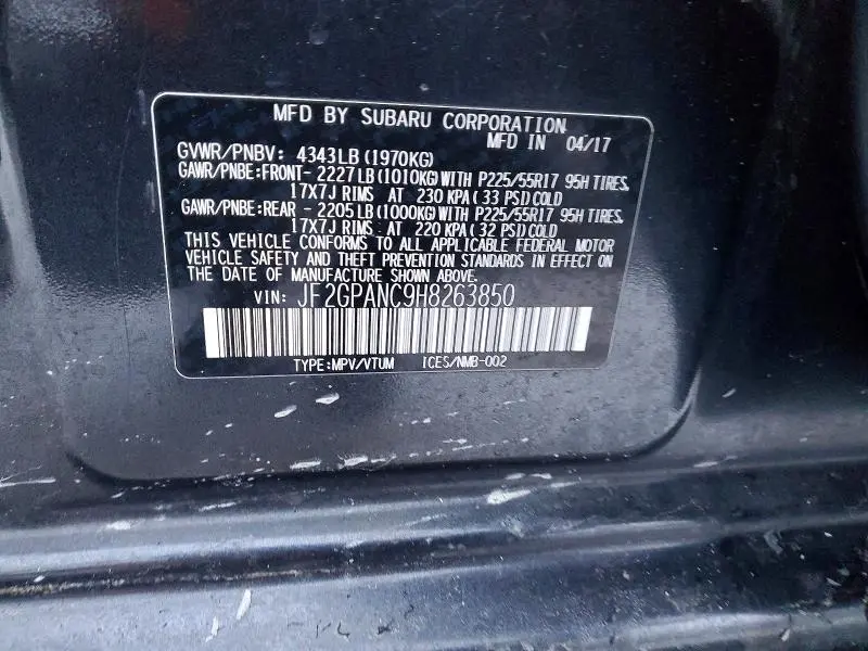 2017 SUBARU CROSSTREK LIMITED  