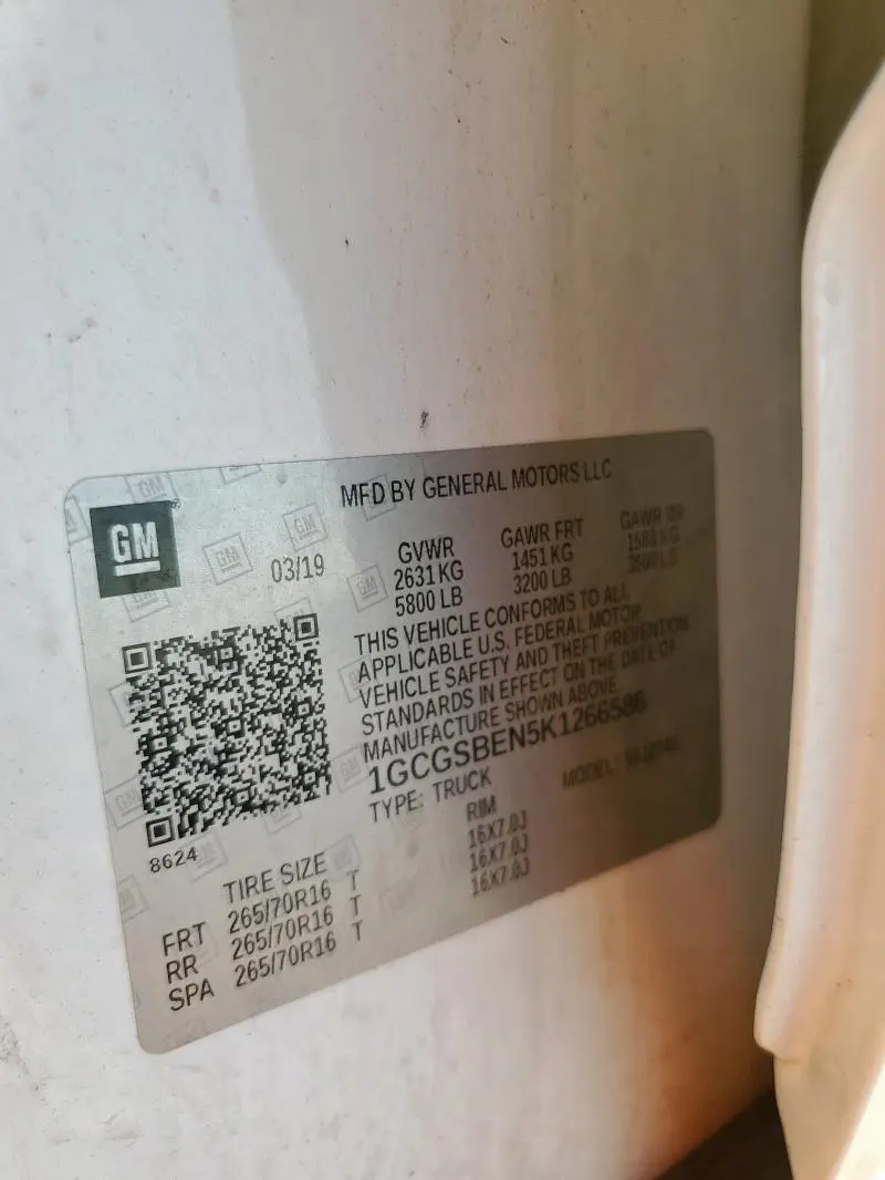 2019 CHEVROLET COLORADO   