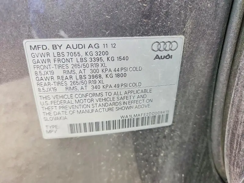 2013 AUDI Q7 PREMIUM PLUS  
