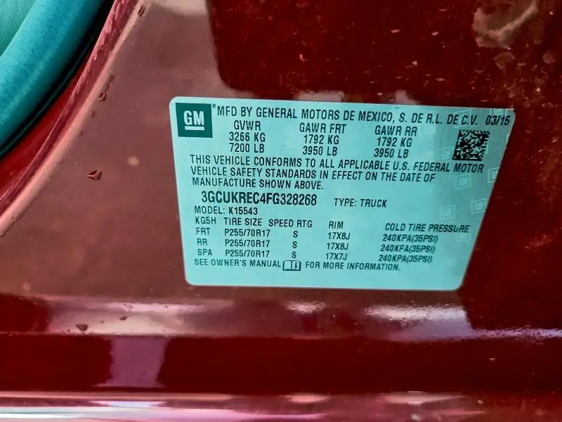 2015 CHEVROLET SILVERADO K1500 LT  