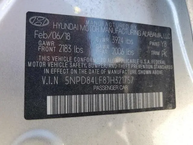 2018 HYUNDAI ELANTRA SEL