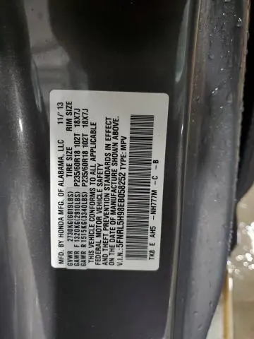 2014 HONDA ODYSSEY TOURING  
