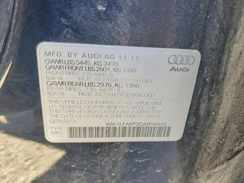 2012 AUDI Q5 PREMIUM PLUS  