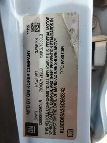 2016 CHEVROLET SPARK 1LT  