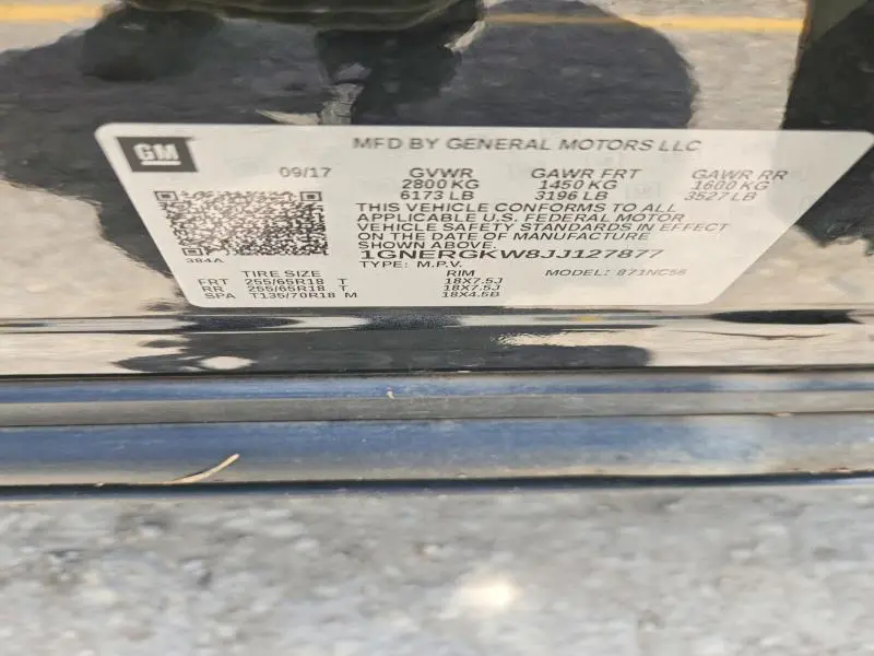 2018 CHEVROLET TRAVERSE LT  