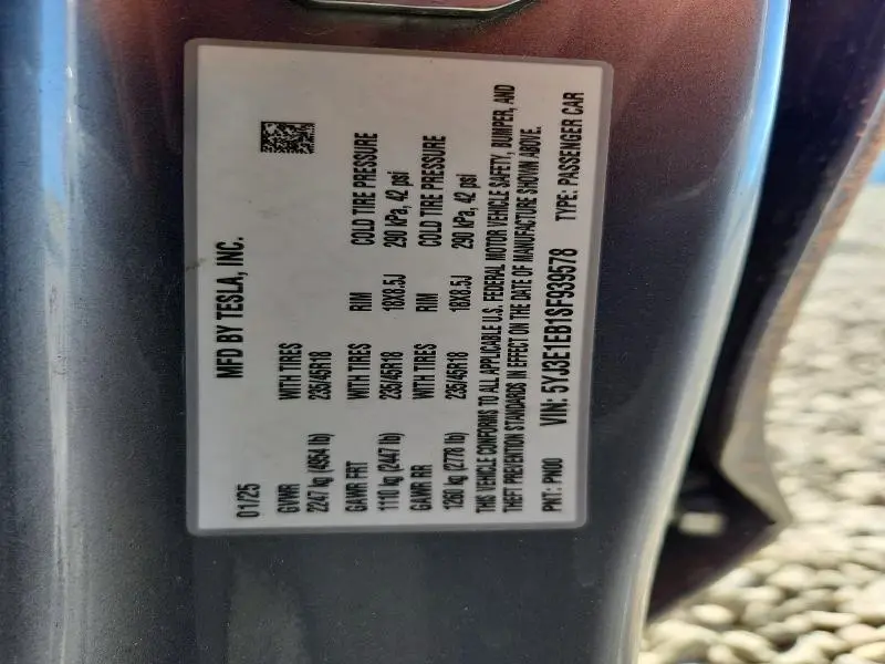 2025 TESLA MODEL 3   
